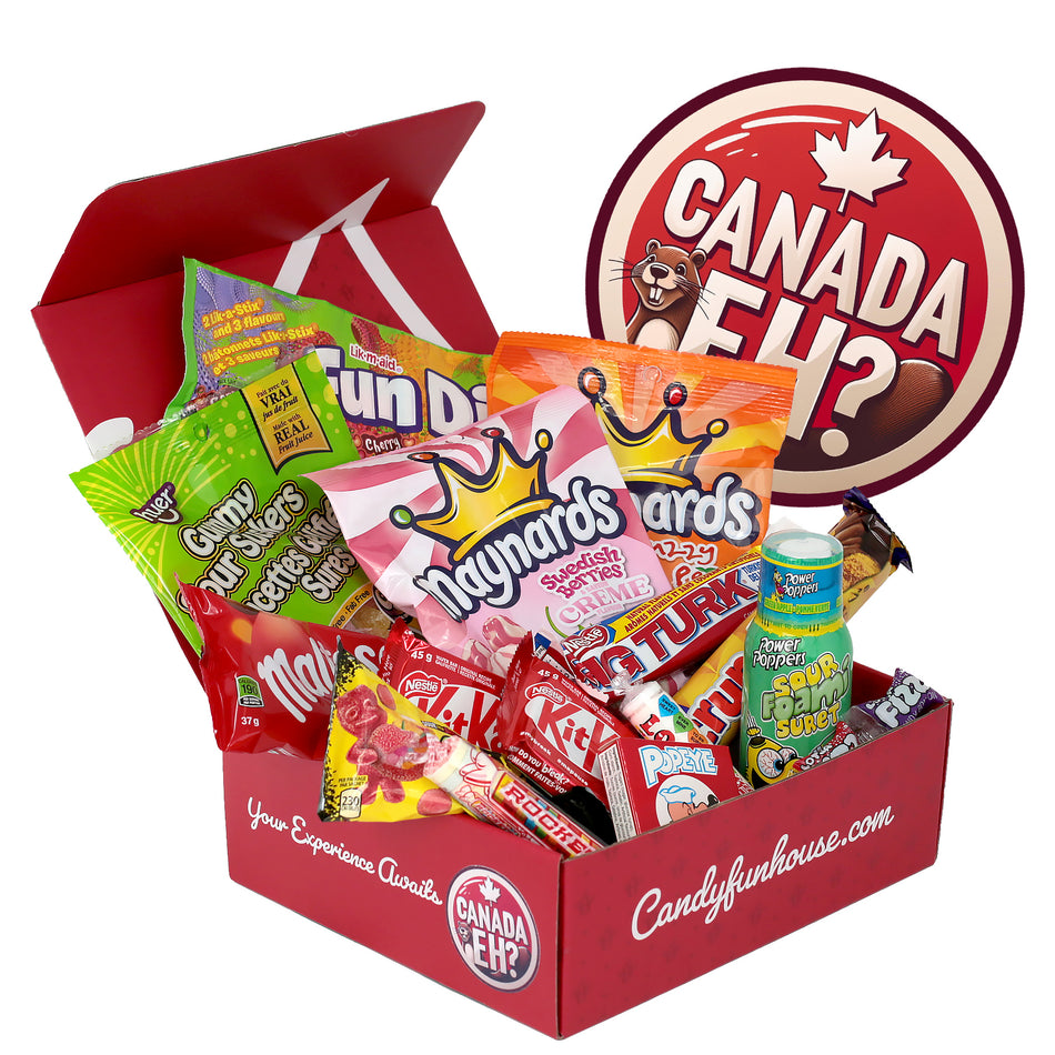 Canadian Eh! Candy Fun Box - Canadian Candy - Canadian Chocolate - Classic Canadian Candy - Candy Box