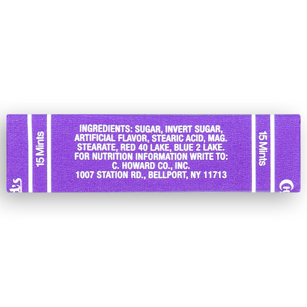 Choward's Violet Nutrition Facts Ingredients