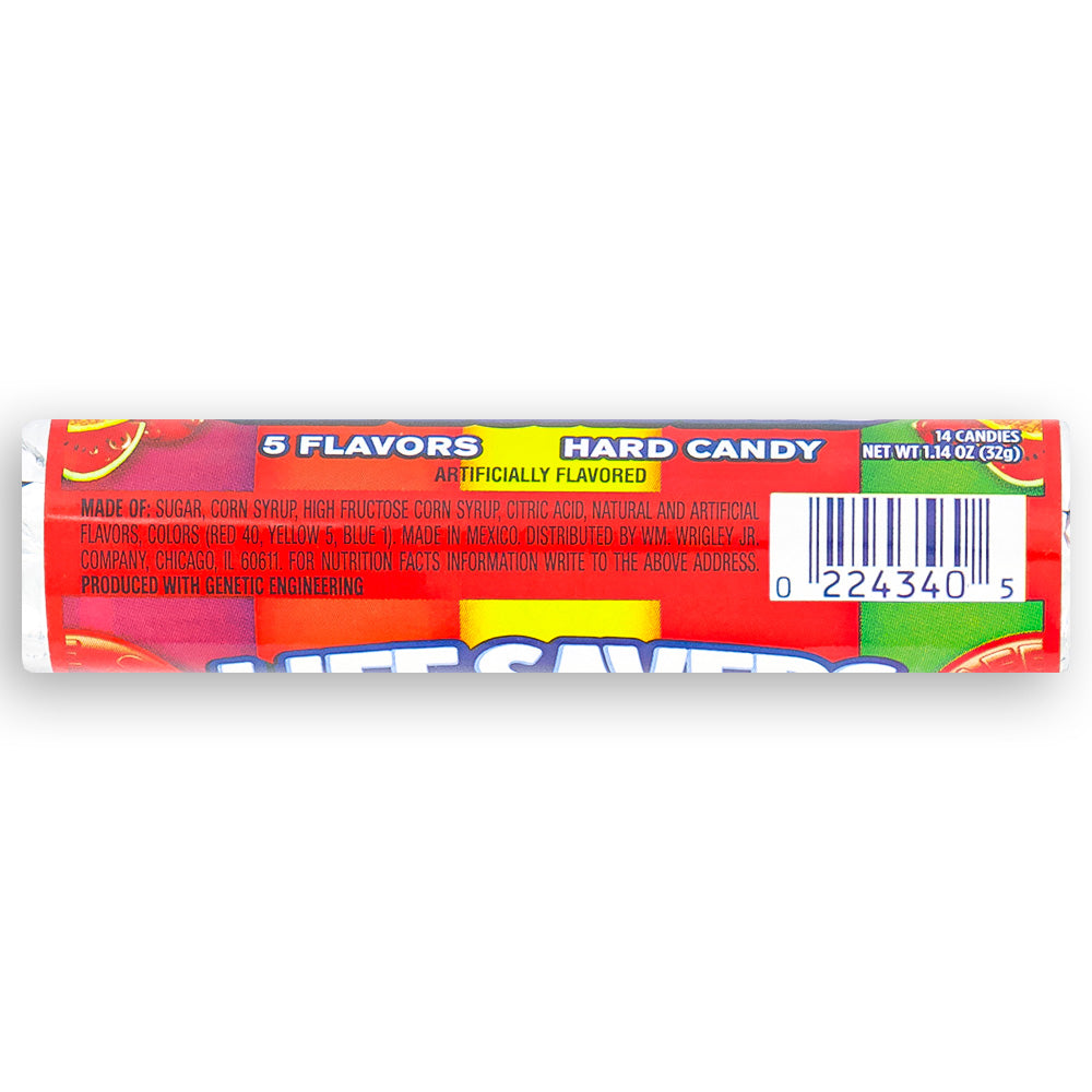 Lifesavers 5 Flavors Candy Rolls Nutrition Facts Ingredients