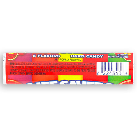 Lifesavers 5 Flavors Candy Rolls Nutrition Facts Ingredients