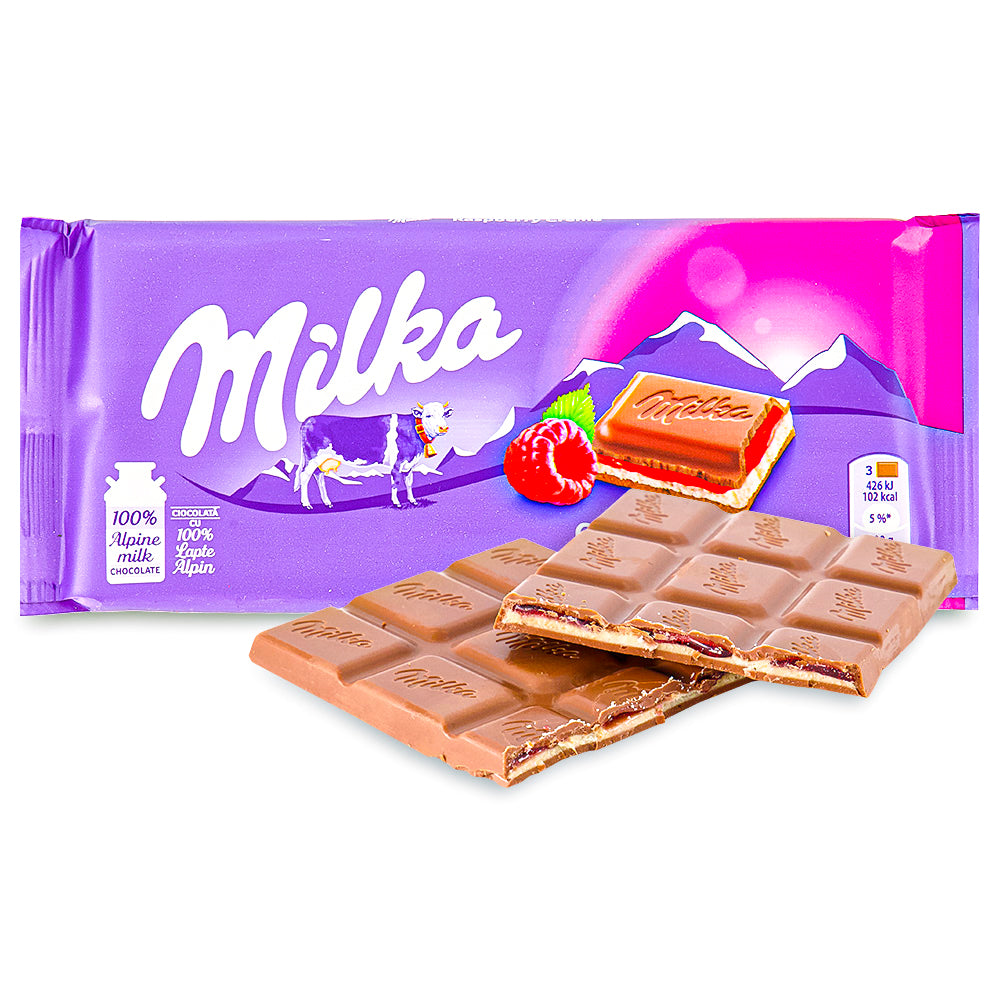 Milka Raspberry Creme Chocolate Bar - 100g