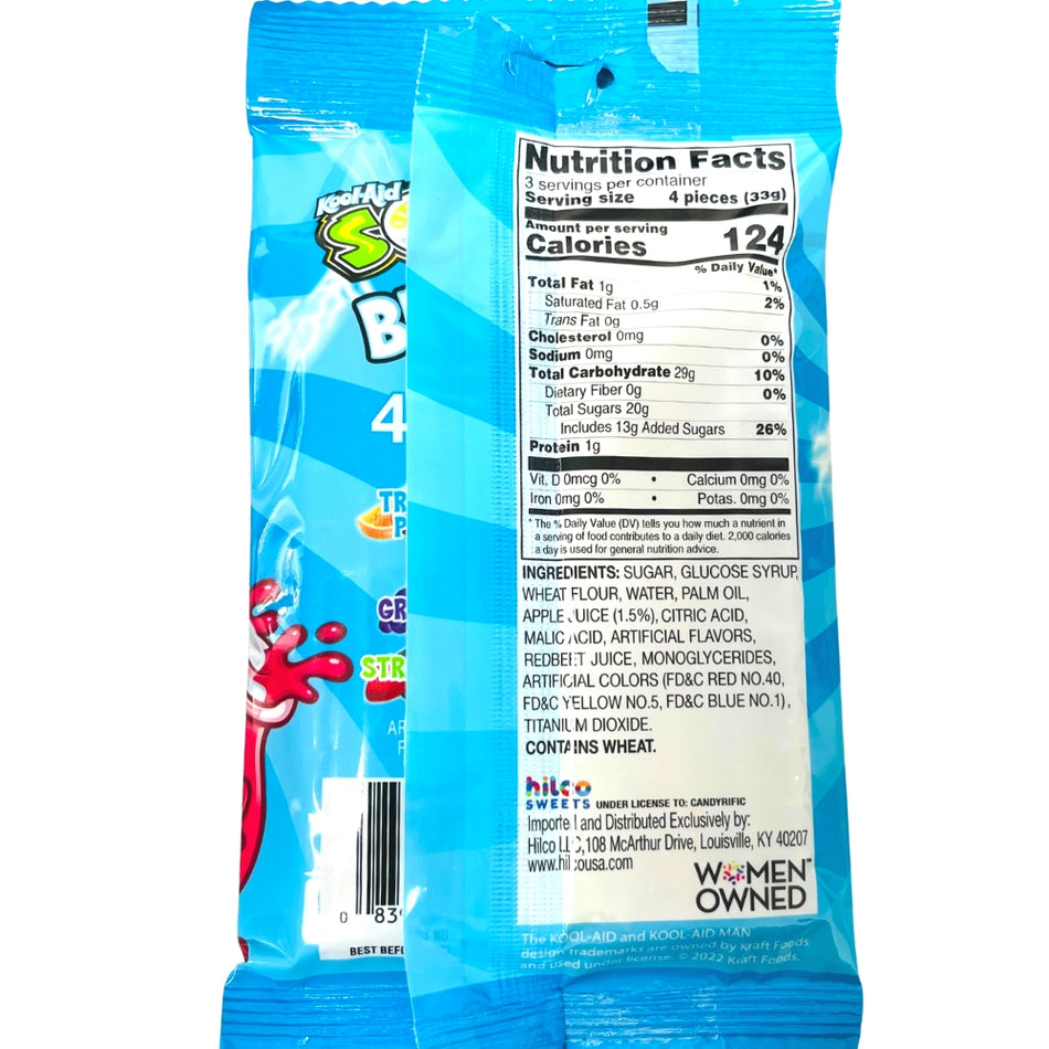 Kool-Aid Sour Belts - 3.5oz Nutrition Facts Ingredients-Sour candy-Kool Aid-Kool Aid flavors