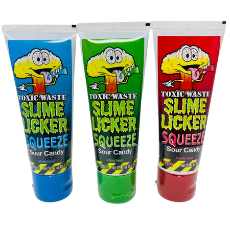 Toxic Waste Slime Licker Squeeze, Toxic Waste Slime Licker Squeeze, Sour candy fun, Neon-colored excitement, Intense sourness, Zesty flavor layers, Taste adventure, Sweet and sour treat, Electrifying slime, Daring candy experience, Sensational fun, toxic waste, toxic waste candy, sour candy