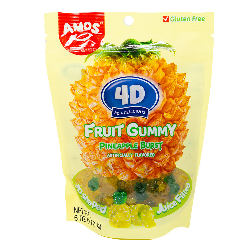 Amos 4D Fruit Gummy Pineapple Burst - 6oz