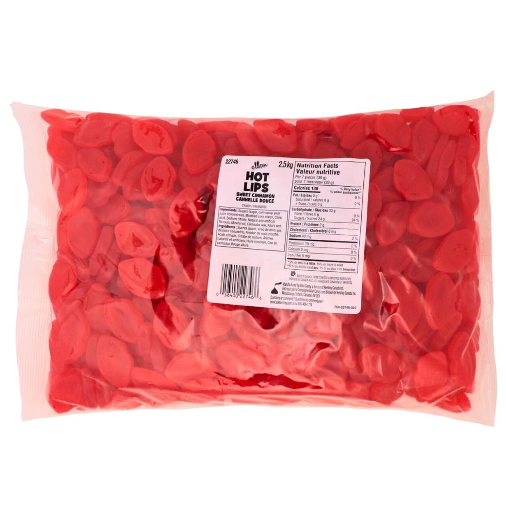 Allan Hot Lips Bulk Candy - 2.5 kg Nutrition Facts Ingredients