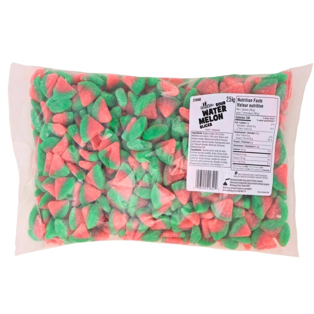 Allan Sour Watermelon Slices Bulk Candy - 2.5 kg Nutrition Facts Ingredients