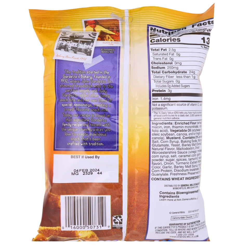 Gardettos Deli Stle Mustard 5.5oz Nutrition Facts Ingredients