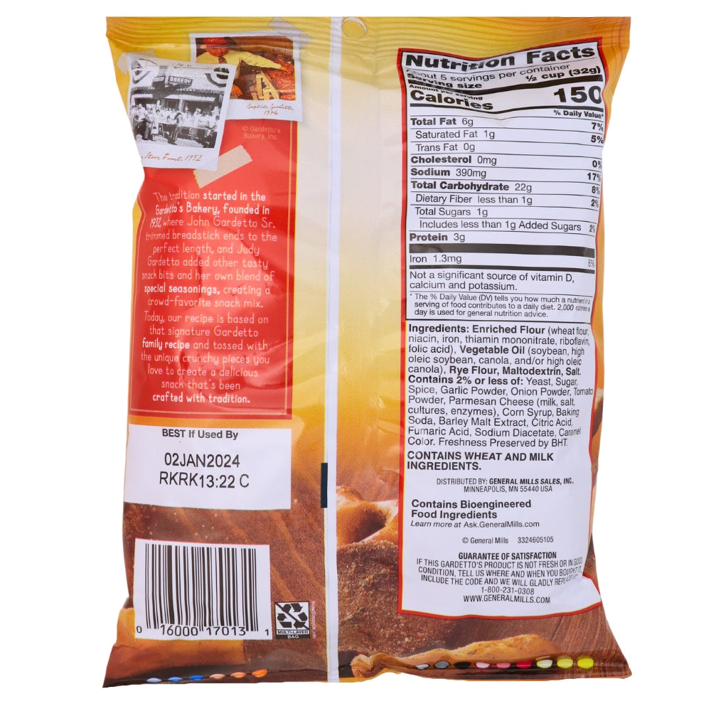 Gardettos Spicy Italian - 5.5oz Nutrition Facts Ingredients - Gardettos - Spicy Italian - Rye Chips