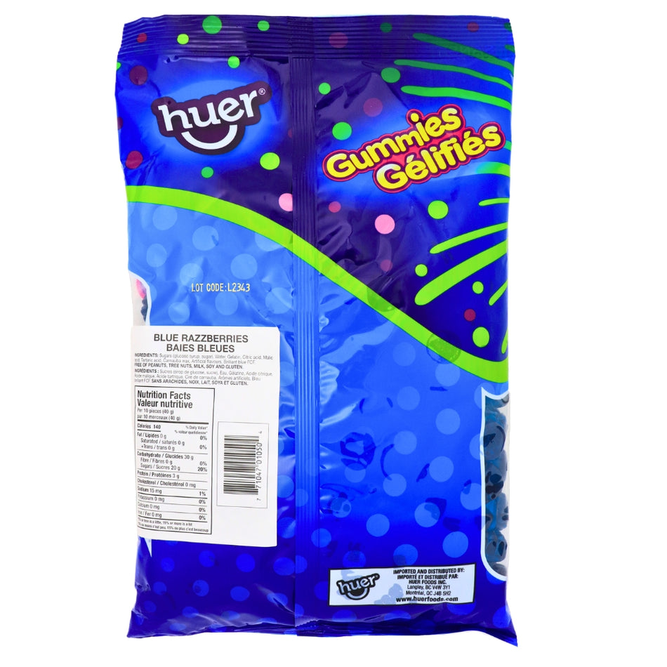 Huer Blue Razzberries - 1kg Nutrition Facts Ingredients