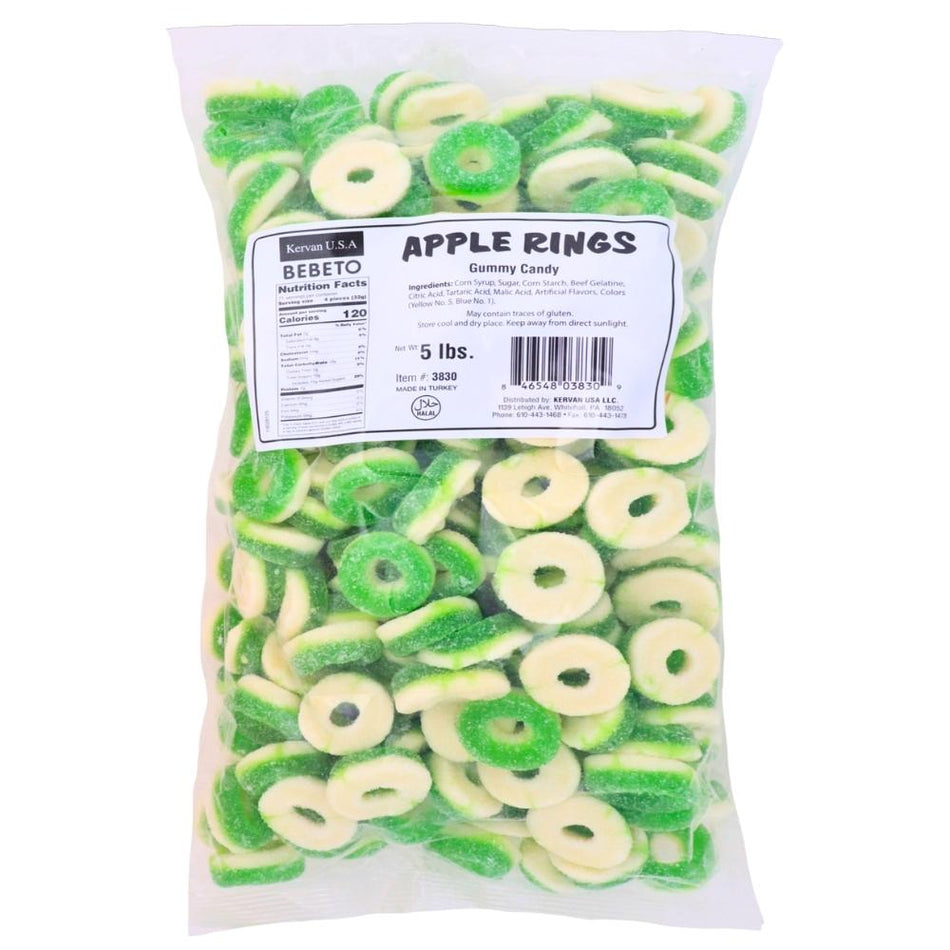 Kervan Apple Rings Gummy Candy-5 lbs.Kervan Apple Rings Gummy Candy-5 lbs. Nutrition Facts Ingredients-Bulk Candy-Gummy Candy-Gummies-Candy Apple