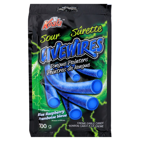 Koala Livewires Sour Tongue Painters Blue Raspberry Candy - 100 g, Koala Livewires, Blue Raspberry Candy, Sour Tongue Painters, Tangy Candy, Whimsical Flavors, Sour Delights, Zesty Pick-Me-Up, Sweet and Sour Candy