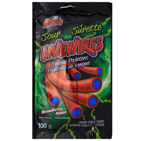 Koala Livewires Sour Tongue Painters Strawberry Candy - 100 g, Koala Livewires, Strawberry Candy, Sour Tongue Painters, Tangy Treats, Whimsical Flavors, Sour Delights, Sweet and Sour Candy, Strawberry Bliss