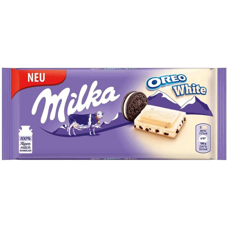 Milka Oreo White Chocolate Bar - 100g, Milka Oreo White Chocolate, Whimsical chocolate fusion, Rich creaminess, Iconic Oreo crunch, Velvety Milka smoothness, Heavenly chocolate delight, Playful chocolate escape, Chocolate paradise experience, Delightful sweet bliss, Enchanting chocolate journey, milka, milka chocolate, milka chocolate bar, german chocolate, milka oreo, milka oreo chocolate