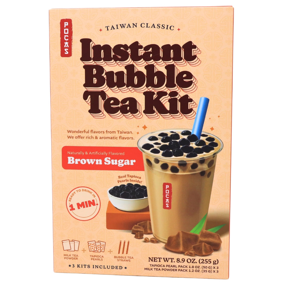 Pocas DIY Bubble Tea Kit Brown Sugar 3 Pack -  9oz-Bubble Tea-Bubble tea near me-Brown Sugar Boba