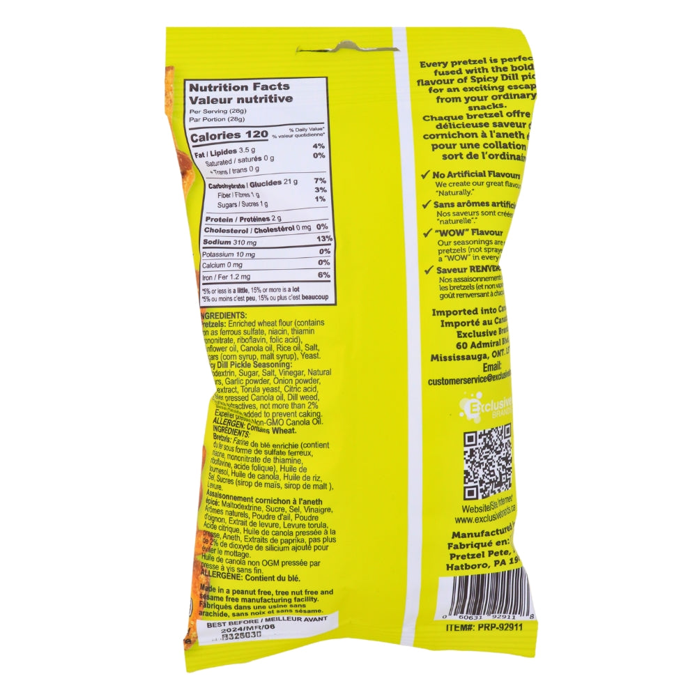 Pretzel Pzazz Dill Pickle - 56g Nutrition Facts Ingredients - Pretzel Chips - Pretzels - Dill Pickle Chips