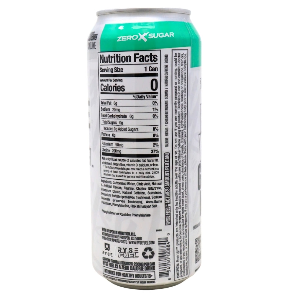 Ryse Energy Drink Baja Burst - 473mL Nutrition Facts Ingredients