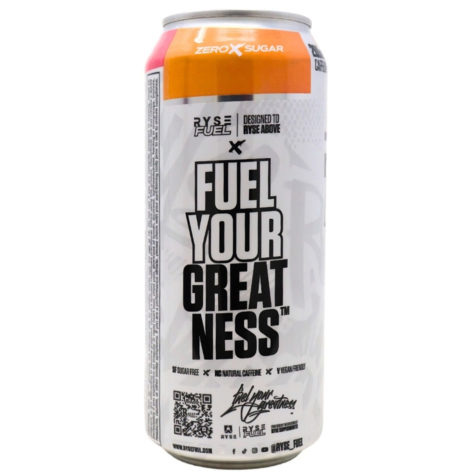 Ryse Energy Drink Peach Cooler - 473mL Nutrition Facts Ingredients