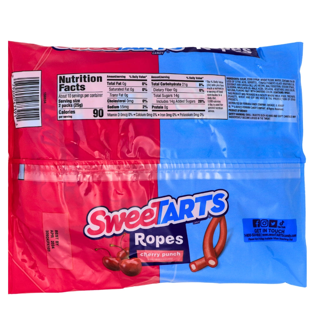 Sweetarts Rope Treats - 9oz Nutrition Facts Ingredients