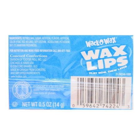 Wack-O-Wax Wax Lips Nutrition Facts Ingredients