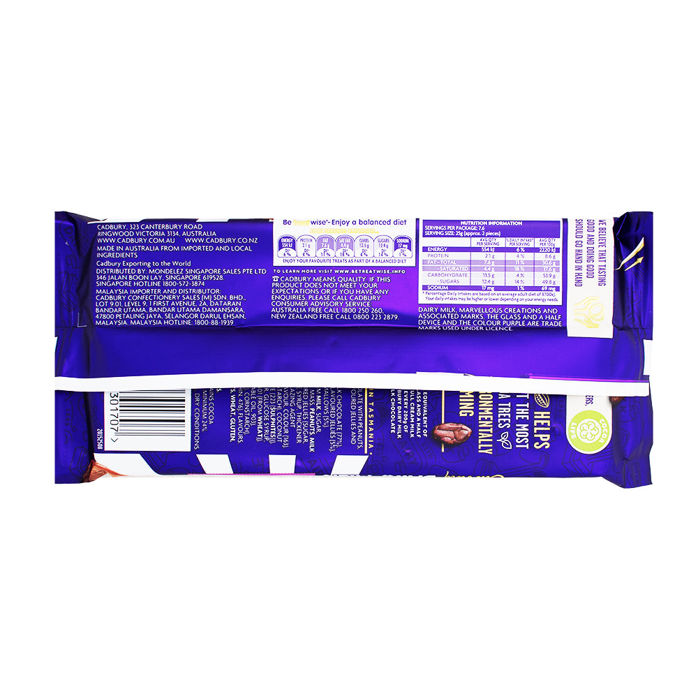 Cadbury Dairy Milk Marvellous Creations Rocky Road (Aus) - 190g Nutrition Facts Ingredients