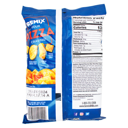 Chex Mix Remix Cheesy Pizza - 4.25oz Nutrition Facts Ingredients