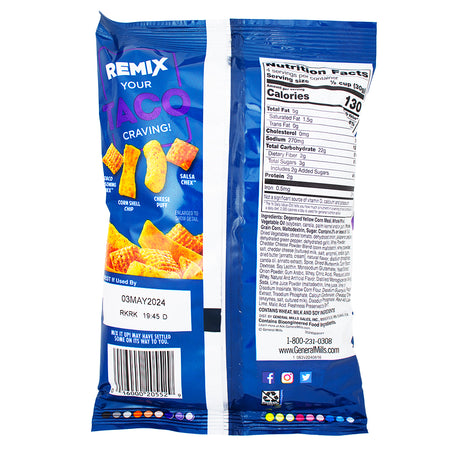 Chex Mix Remix Zesty Taco - 4.25oz Nutrition Facts Ingredients