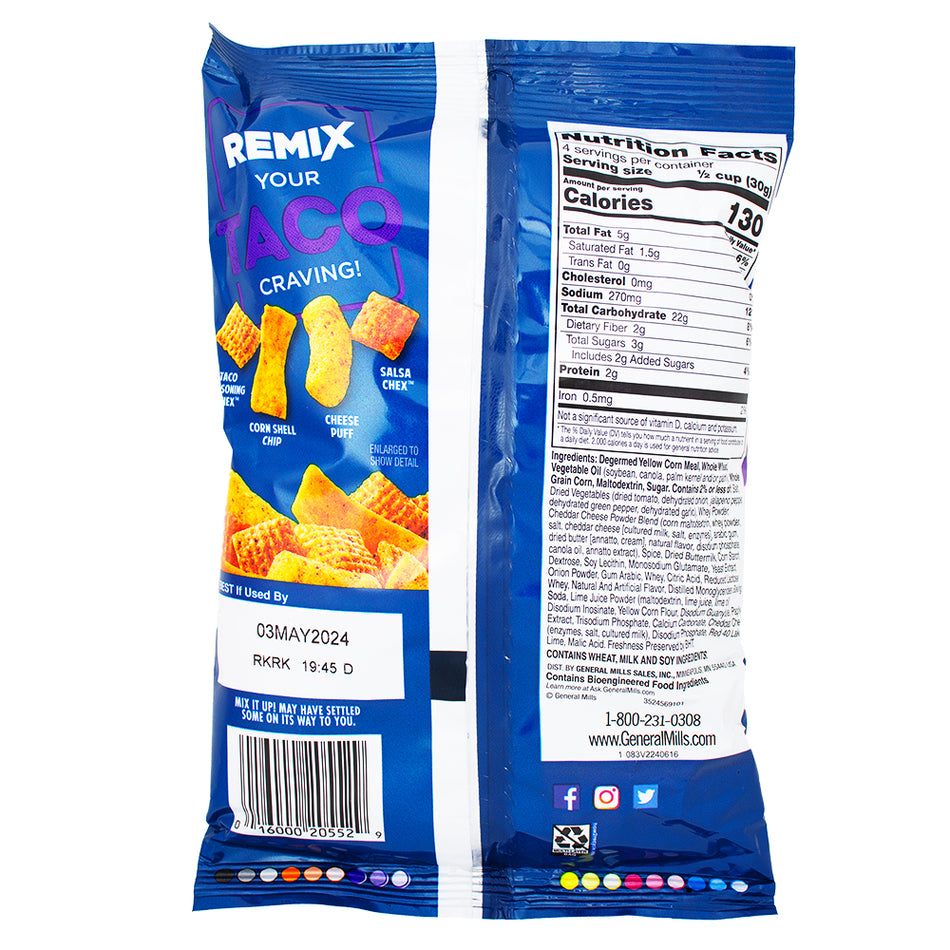 Chex Mix Remix Zesty Taco - 4.25oz Nutrition Facts Ingredients