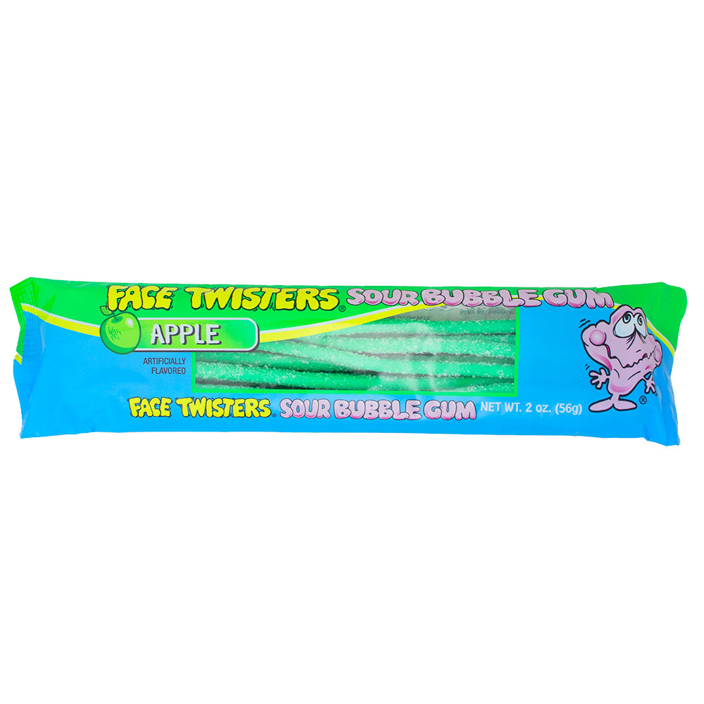 Face Twisters Sour Bubblegum Green Apple - 2oz