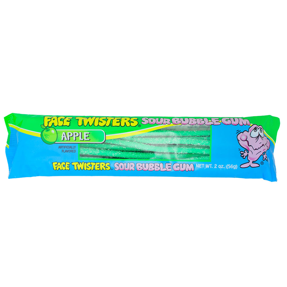 Face Twisters Sour Bubblegum Green Apple - 2oz