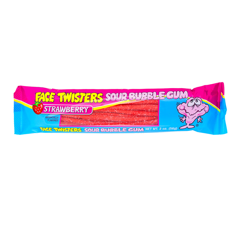 Face Twisters Sour Bubblegum Strawberry - 2oz