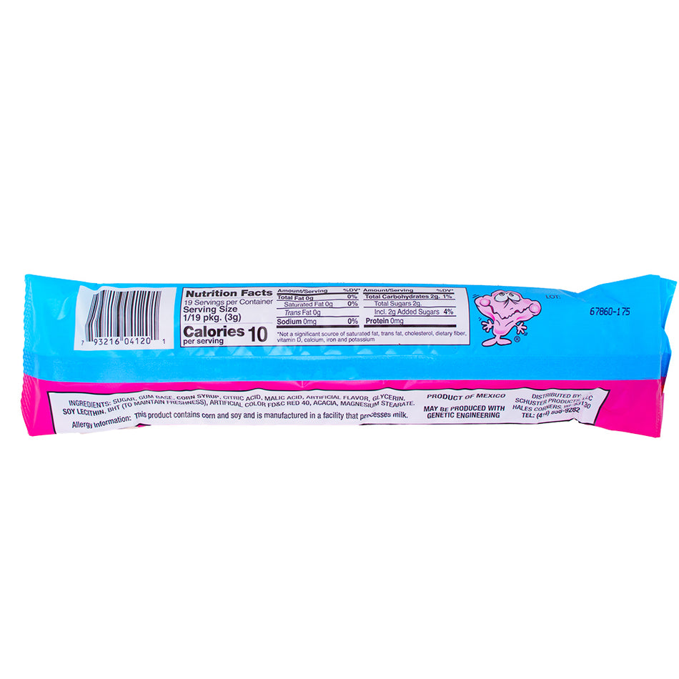 Face Twisters Sour Bubblegum Strawberry - 2oz Nutrition Facts Ingredients