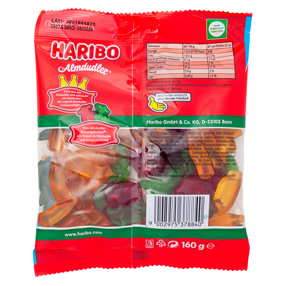 Haribo Almdudler Lemonade - 160g Nutrition Facts Ingredients