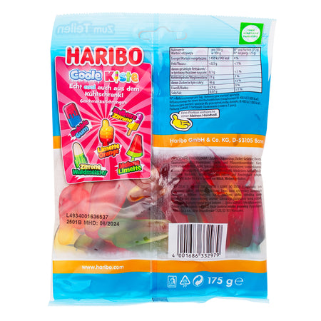 Haribo Cool Kiste (Popsicles) - 175g Nutrition Facts Ingredients