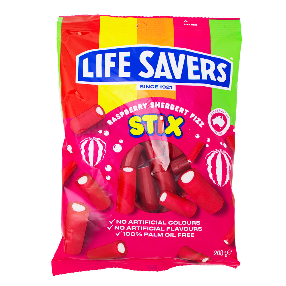 Lifesavers Stix Raspberry Sherbet Fizz (Aus) - 200g