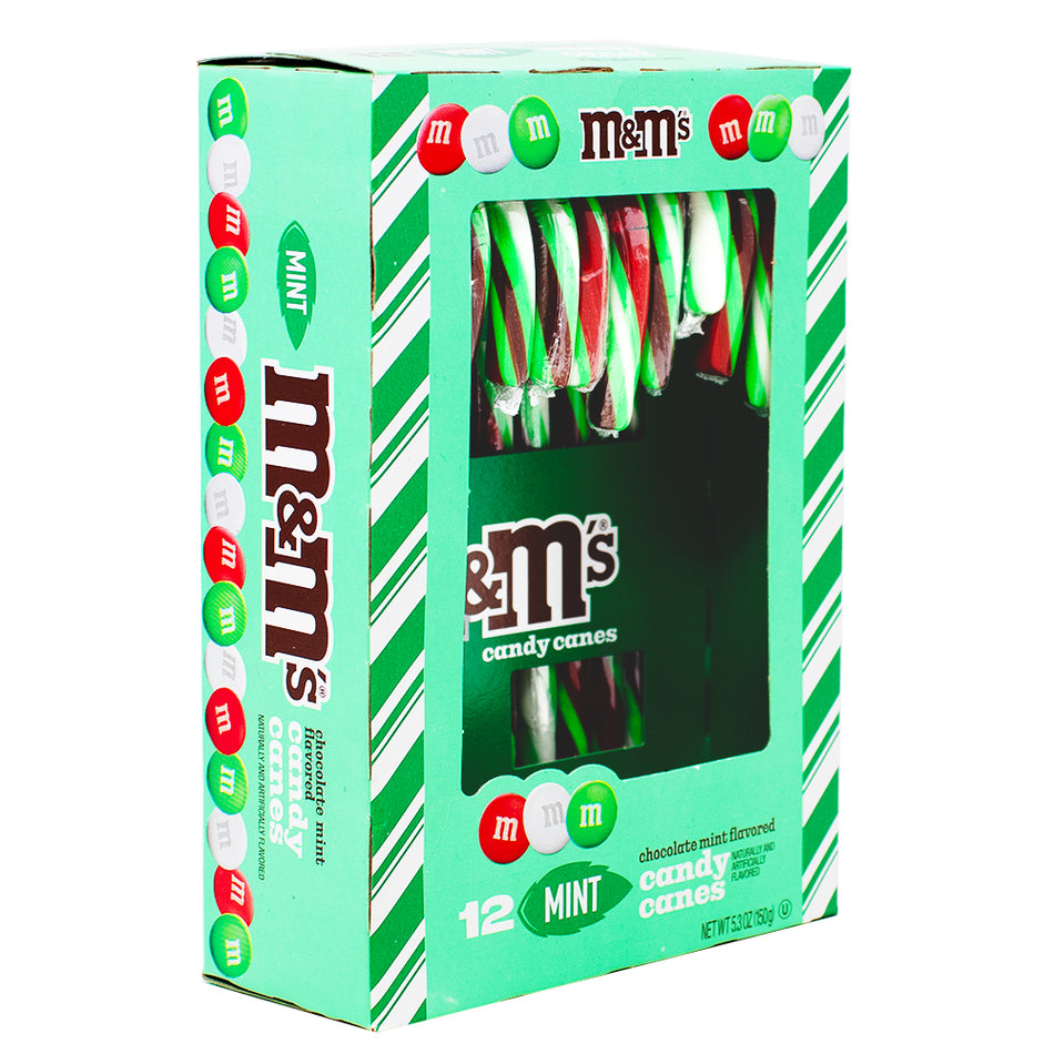 M&M's Mint Chocolate Candy Canes 12 Pieces - 5.3oz