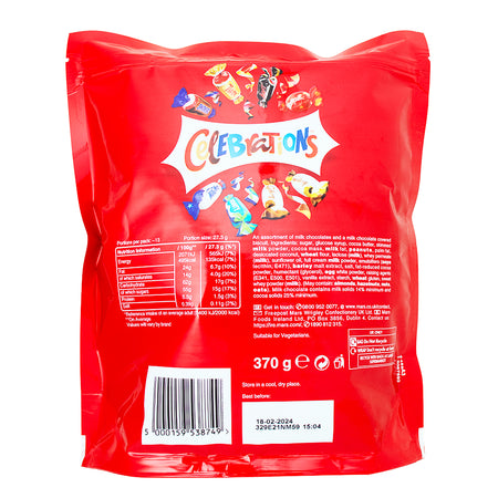 Mars Celebrations Mix Pouch - 370g Nutrition Facts Ingredients