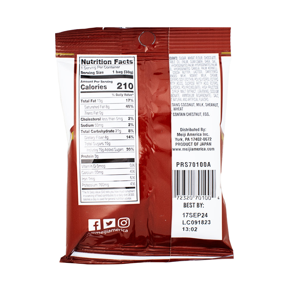 Meiji Chocorooms-Chocolate - 1.34oz Nutrition Facts Ingredients