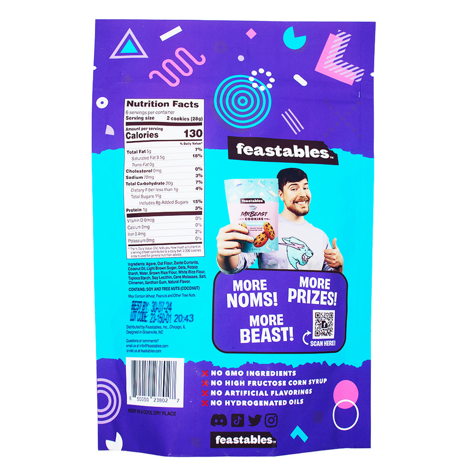 Mr Beast Oatmeal Raisin Cookies Nutrition Facts Ingredients