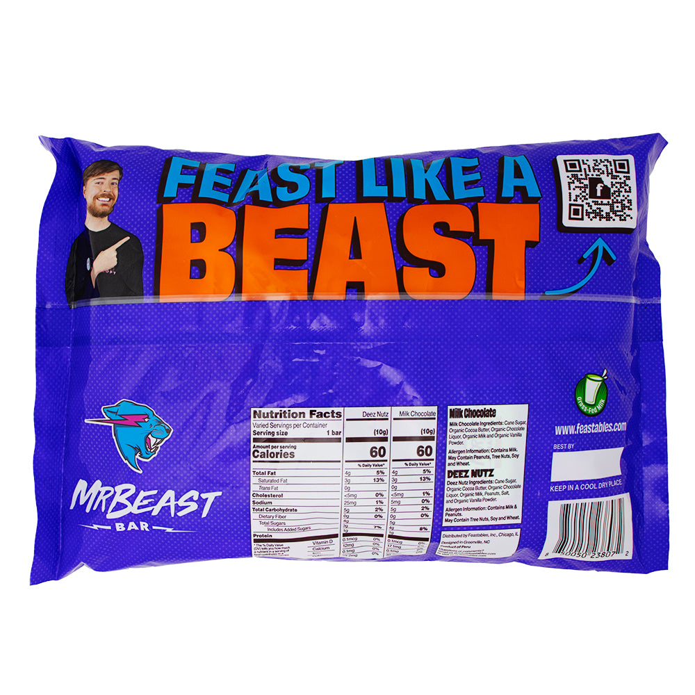 Mr Beast Feastables 50ct - 17.64oz Nutrition Facts Ingredients