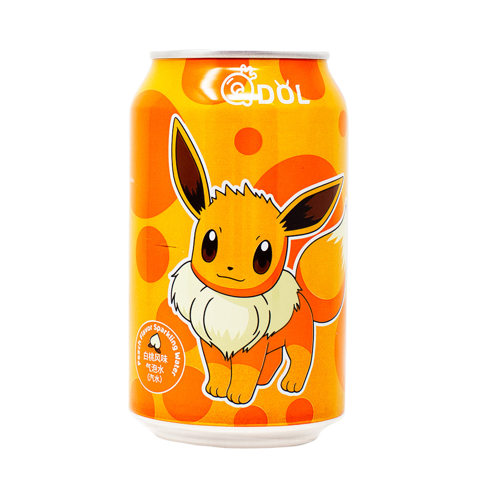 Qdol Pokemon Eevee Sparkling Drink Peach (China) - 330mL - Exotic Drinks from China!