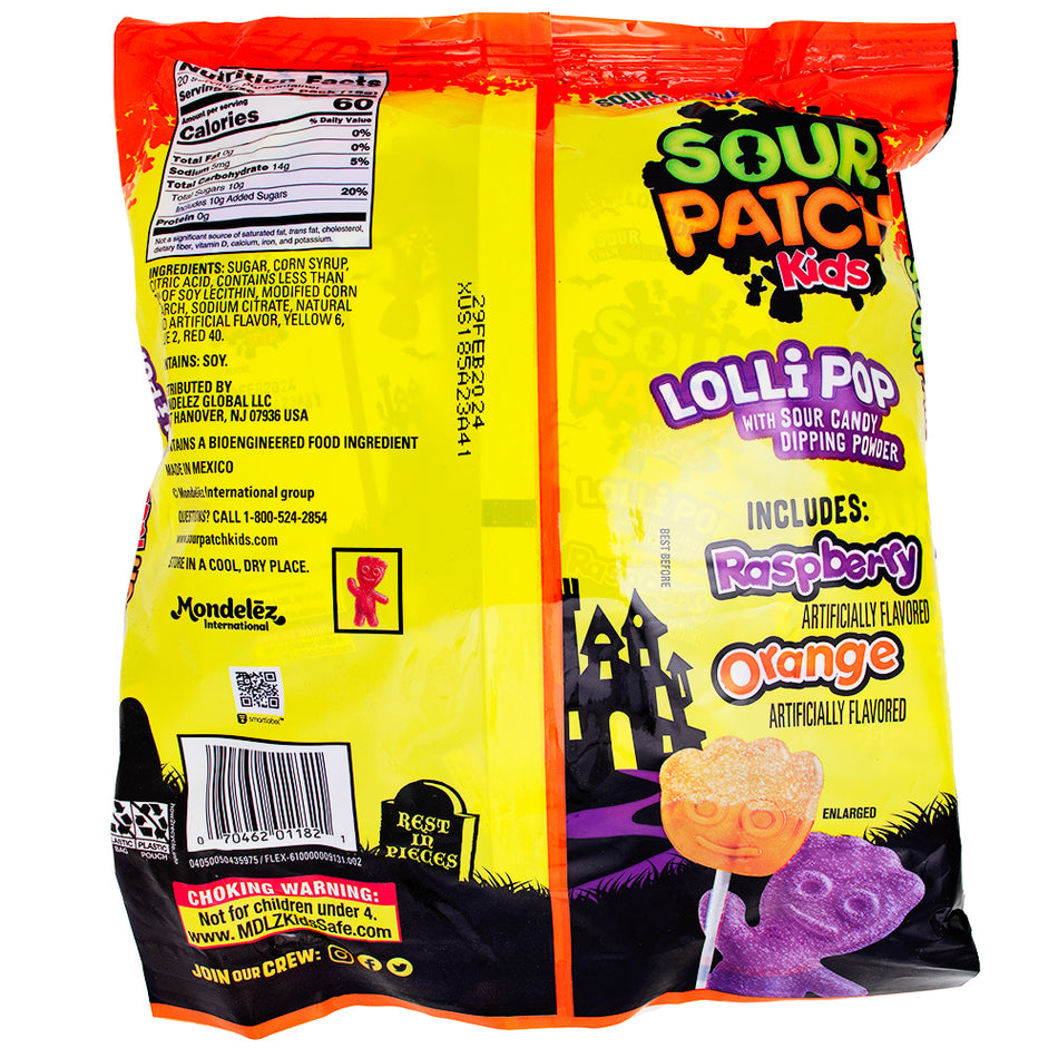 Halloween Sour Patch Kids Halloween Lollipops 20ct-Sour Patch Kids-Halloween candy-Lollipops-Sour candy