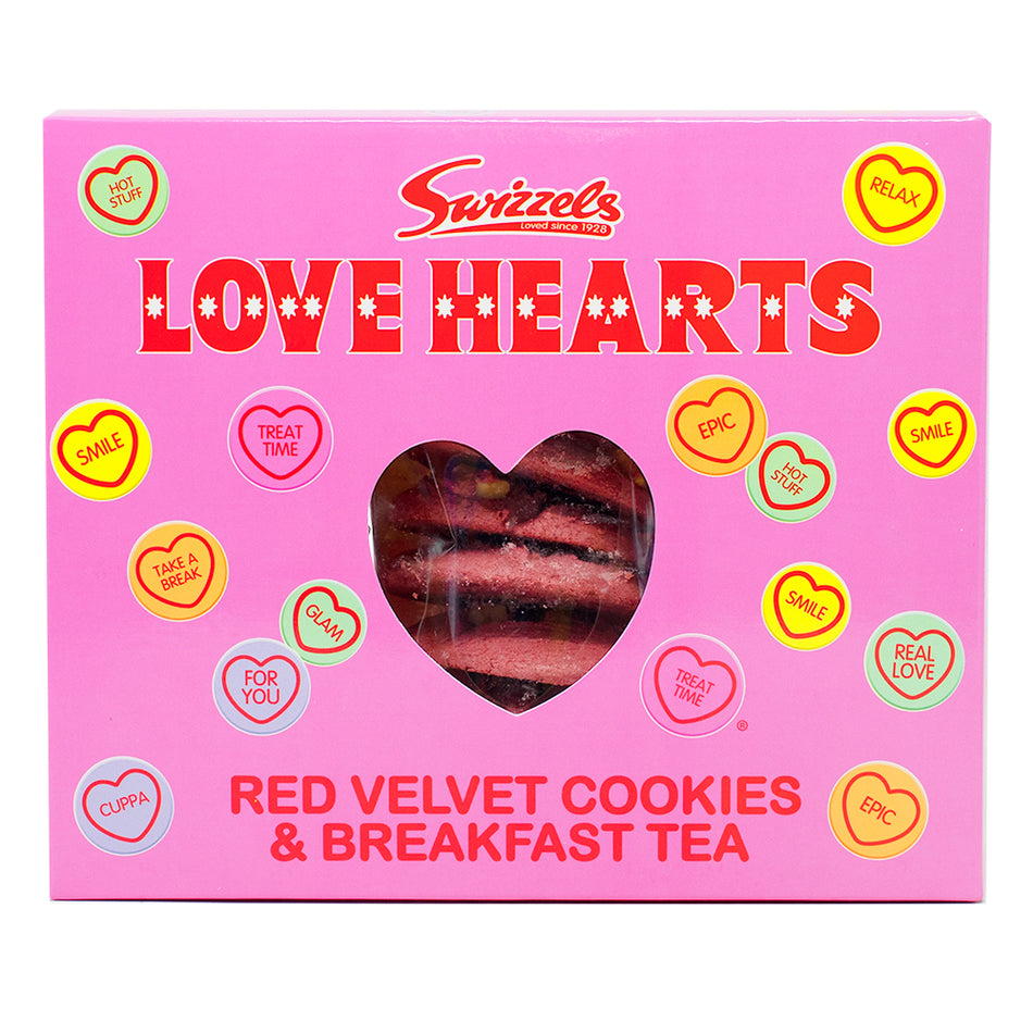 Swizzels Love Hearts Red Velvet Cookies Tea Set - 400g-Conversation hearts-Valentine’s Day candy-Red Velvet Cookies