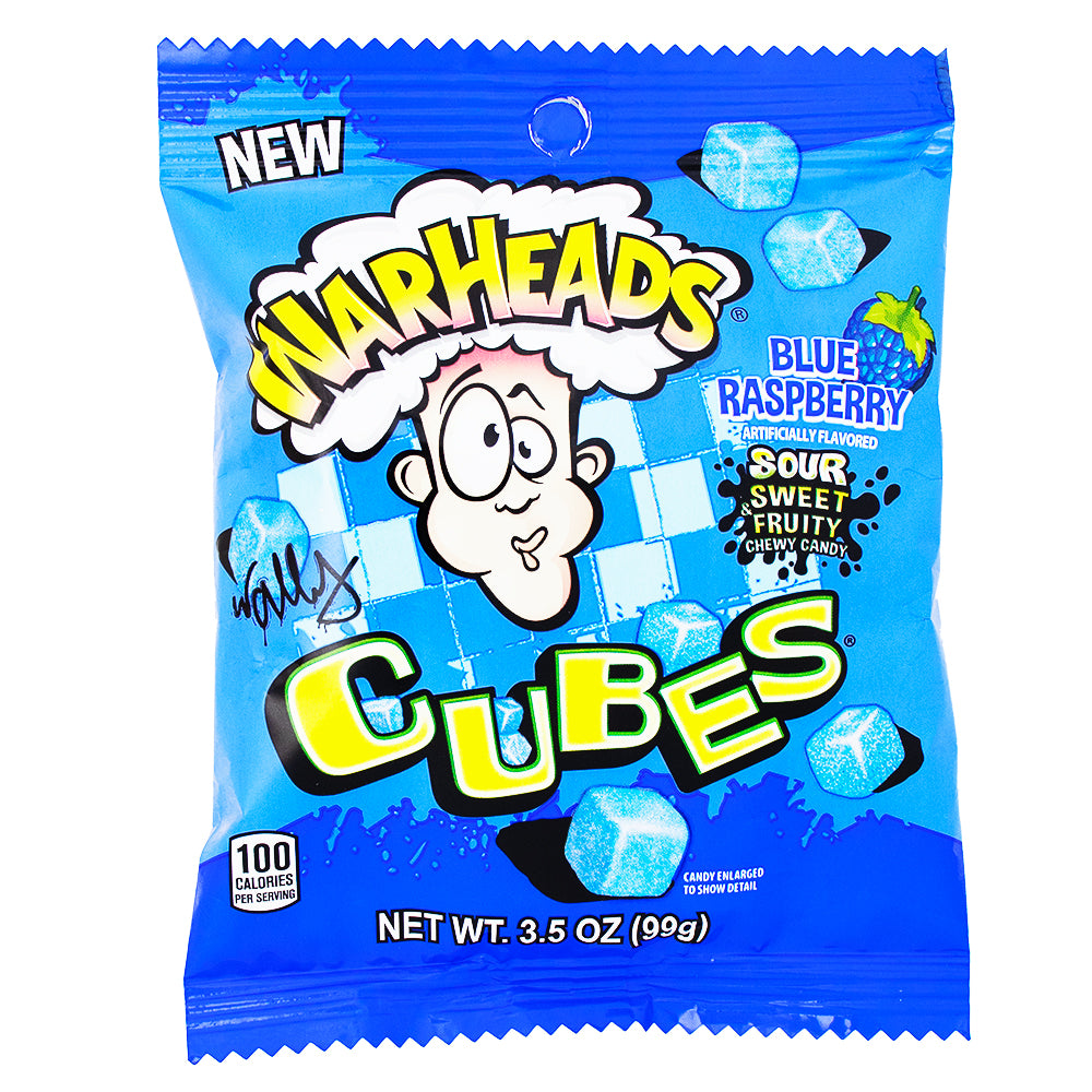 Warheads All Blue Raspberry Cubes - 3.5oz