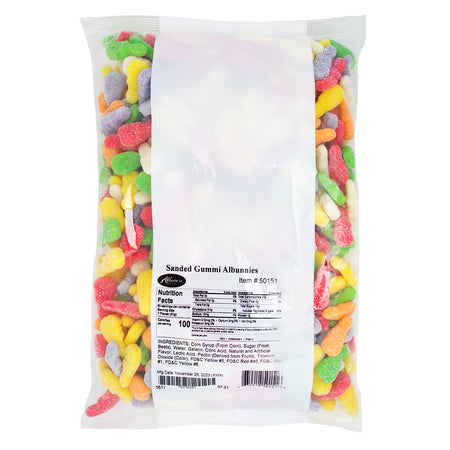 Sanded Gummi Albunnies from Albanese Candy - 4.5lb Nutrition Facts Ingredients