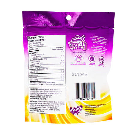 Huer Mango Frosty Gummies - 150g  Nutrition Facts Ingredients