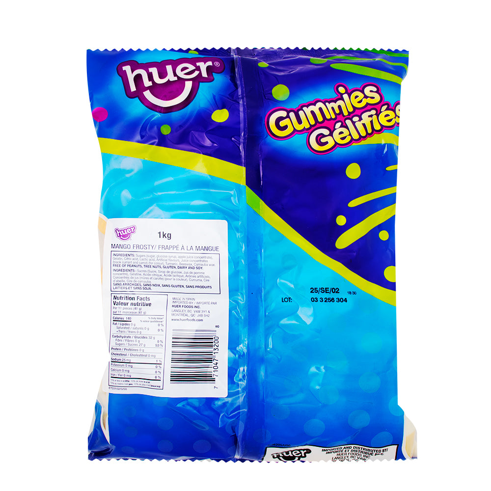 Huer Mango Frosty Gummies - 1kg - Bulk Candy - Gummy Candy  Nutrition Facts Ingredients