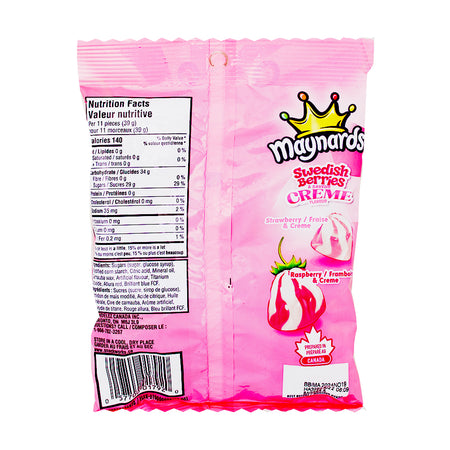 Maynards Swedish Berries & Creme - 154g Nutrition Facts Ingredients