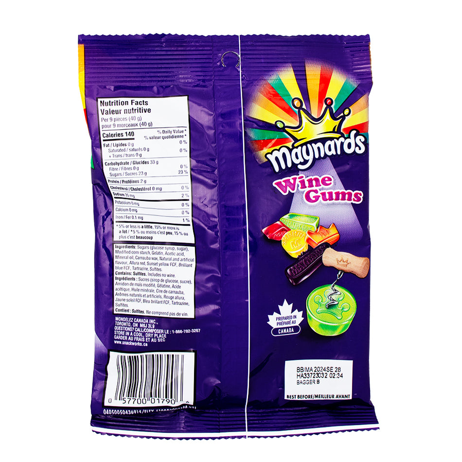 Maynards Wine Gums - 154g  Nutrition Facts Ingredients