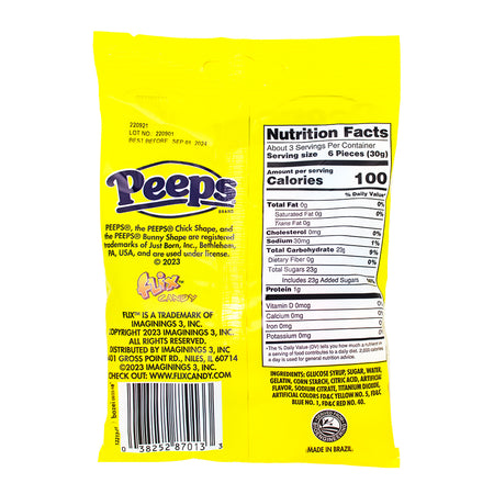 Peeps Gummies - 3.75oz Nutrition Facts Ingredients