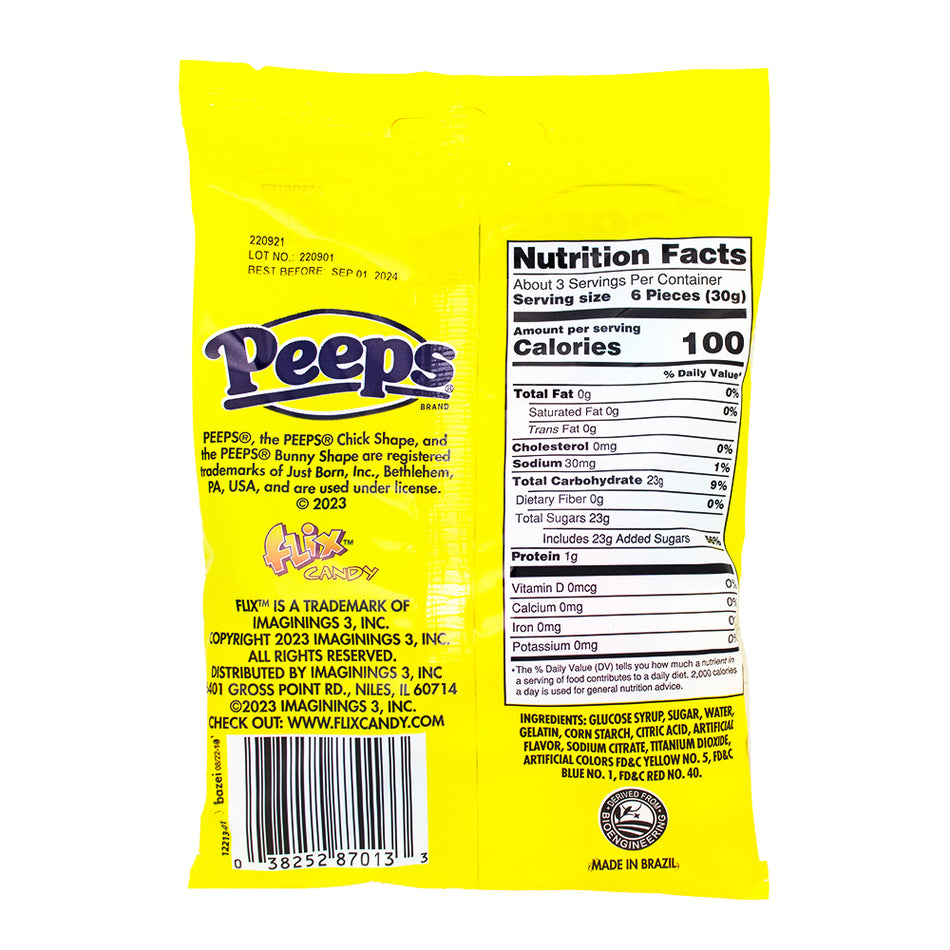 Peeps Gummies - 3.75oz Nutrition Facts Ingredients